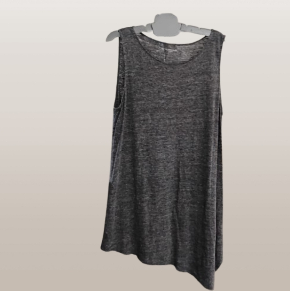 NEW EILEEN FISHER Dress Size Large Heathered Grey 100% Org. Linen